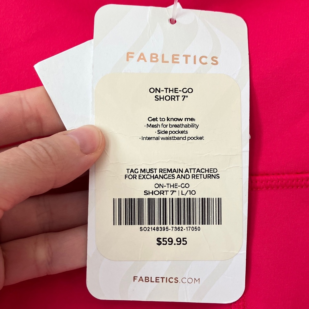 Fabletics Hot Pink On The Go 7” Bike Shorts size L - Picture 2 of 5
